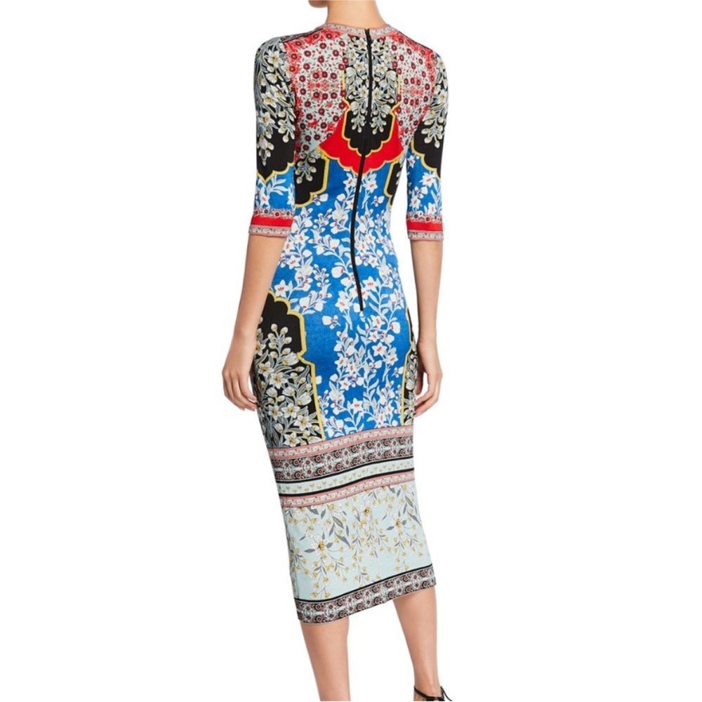 Alice + Olivia Delora Fitted Mock Neck Dress SZ 2 - Picture 3 of 11